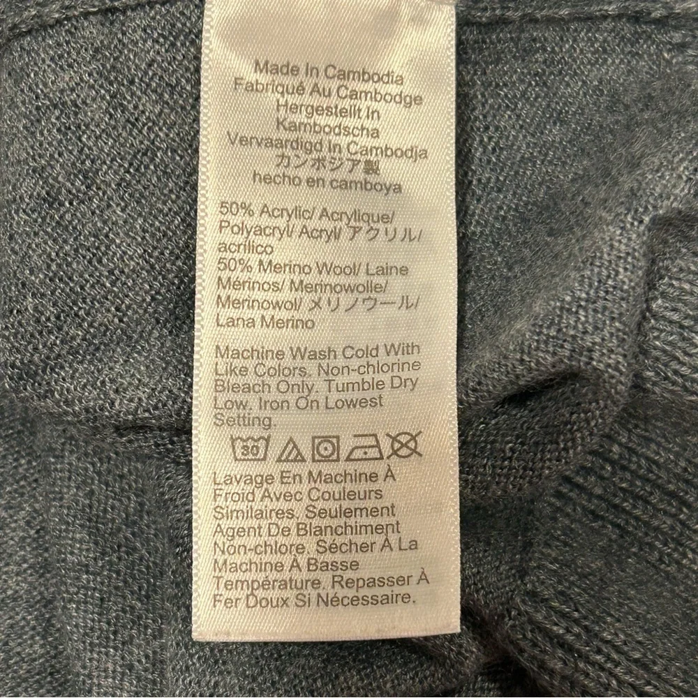 J.CREW Men’s Merino Wool-Blend Half-Zip Sweater, Blue-gray, Distinguished, Sz L